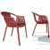 Lot de 2 Chaises Tatami avec accoudoirs Rouge Pedrali JardinChic