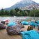 Parasol Flowerpowersol Ambiance Lac et Montagne Fatboy JardinChic