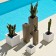 Pots Cubo Blancs avec Pots Torre Cuadrada Taupe (vendus séparément) Vondom Jardinchic