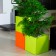 Pot Carré Kube avec Réserve d'eau Orange et Vert Anis Euro3Plast Jardinchic