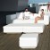 2x Pouf / Chaise Longue Blanc devant Canapé Modulable Vela Blanc Vondom Jardinchic