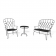 Salon de Jardin Outline. Banquette - Fauteuil - Guéridon Gris Anthracite Seletti JardinChic