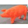 Statue Cochon Orange Fluo Laqué TexArtes JardinChic