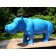 Statue Hippopotame Laqué Bleu Fluo JardinChic Tex Artes Jardinchic
