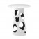 Pied de Table Haut Liberty Blanc / Noir et Plateau HPL Blanc Diamètre 70cm MyYour JardinChic