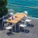 Table Rectangulaire Shine Plateau Teck Piètement Blanc Emu JardinChic